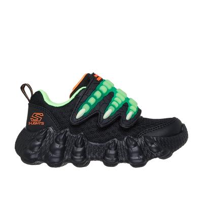 Skechers Boy's Skech-O-Saurus: Lil Saurus - Claw Brights Sneaker | Size 10.0 | Black/Lime | Synthetic/Textile