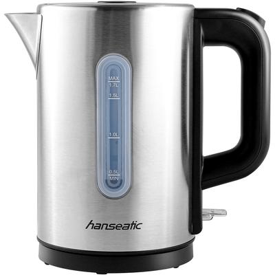 HANSEATIC Wasserkocher "HWK1752200SD", silber, B:14cm H:25cm T:25cm, Wasserkocher