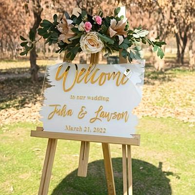 TEMU A Luxurious Crystal Welcome Sign With Custom Text In 3d Characters, No Power Required, Weddings, Proposals, Christmas, Easter, Hanukkah, Thanksgiving, And July 4th - Stand Not Included. Image