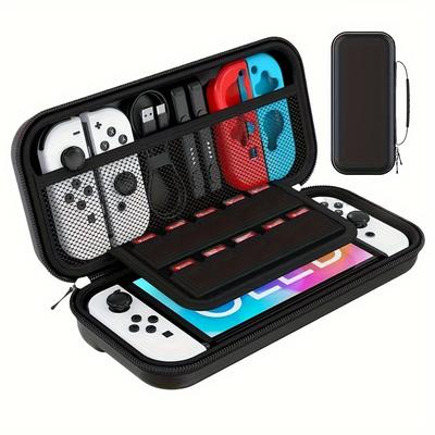 TEMU Travel Case For Switch - A Portable Hard Shell Bag For The Switch And Switch Oled, Of Holding 10 Game Cartridges, Made Of .