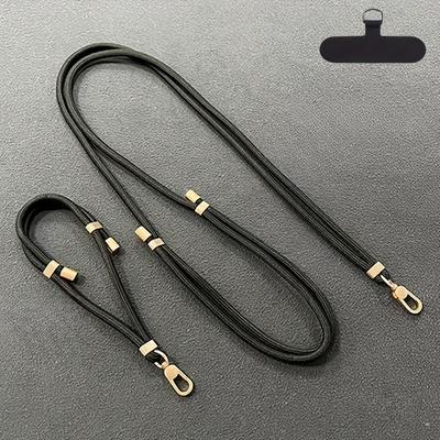 TEMU 2pcs Adjustable Phone Lanyards With Metal Clasps - Durable Polyester Wrist Straps For Smartphones, Keys, Tablets - Secure Anti-loss Design, Options (golden, Green, Blue, Black, Red, White) Image