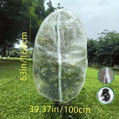 TEMU Pe Material Protective Net Bags With Zippers And Drawstrings - To Citrus Trees And Blueberry Bushes From Birds, Pests, And Deer - Insect And Protection Nets For Trees. Image