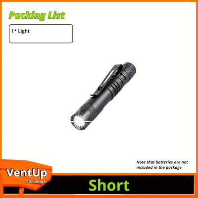 TEMU Macrocosm Mini Led Flashlight - Portable Handheld With Clip & Pen Holder, Aluminum Alloy Body, 650 , 3 , Aa Batteries Not Included, Ideal For Emergency Lighting & Outdoor Use, Macrocosm Image