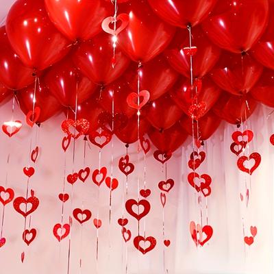TEMU 200pcs, Including Pendants And Sequined Balloon Pendants Made Of Rain Silk, Suitable For Wedding And Party Decorations. Image