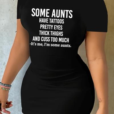 TEMU 8050s106 New 2024 European And American Women's Printed Body- Dress Image