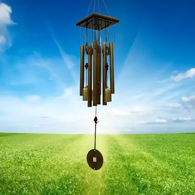 TEMU Extra Large Antique Bronze Wind Chimes - Loud, For Garden, Balcony, Living Room & Yard - Ideal Meditation Gift, Metal, No Battery Required Image