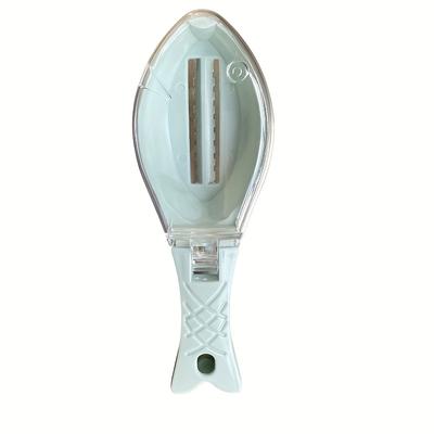 TEMU 1pc Professional Fish Scaler With Collecting Box, Abs Material, Food-safe, Uncharged, Durable For Outdoor & Kitchen Use Image