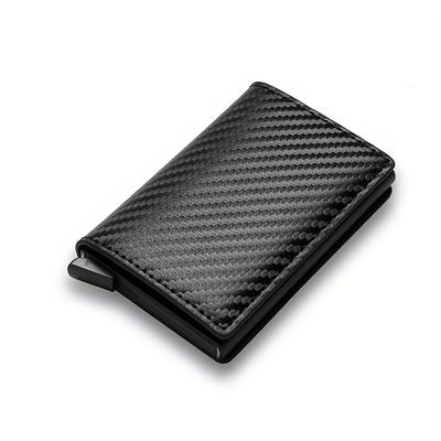 TEMU Rfid Anti-theft Wallet - Black Leather, Anti-magnetic, Secure Rfid Slot, Multiple Card Holders, , Only, Rfid Wallet | Modern Wallet Design | Durable Wallet Image