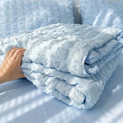 TEMU 1pc Lightweight Seersucker Summer Quilt - Fresh Solid Color, All-season Air Conditioning Comforter For Bedroom & Guest Room, Machine Washable (pillowcase Not Included) Image