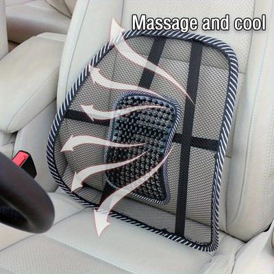 TEMU Ergonomic Car Seat Cushion With Lumbar Support - Nylon Back Pillow For Posture Correction, Breathable Mesh Design, Non-textile Material, Universal Fit For Car, Truck, Office Chairs Image