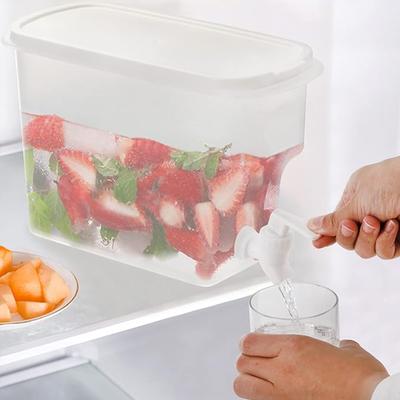 TEMU 1/2pcs (approximately 3.8 ) Refrigerator Beverage Dispenser With Leak-proof Spout, Plastic Drink Jug Suitable For , Juice, Iced Tea, Lemonade, Cold Brew Image