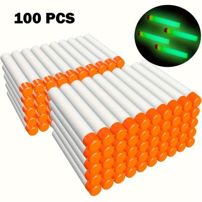 TEMU 50/100pcs Darts Refill Suitable For - Elite 2.0 Series -the-dark Bullets - Compatible With All Elite Blasters, Christmas Gifts, Party Games Image