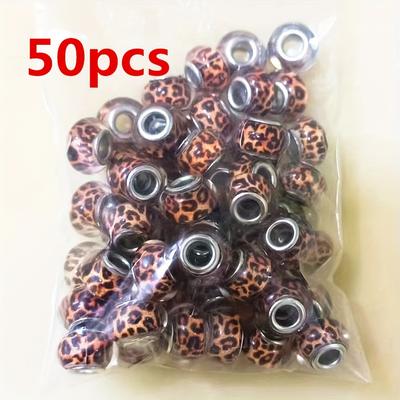 TEMU 50pcs Resin Beads Leopard Print Diy Beads 14 * 9mm Image