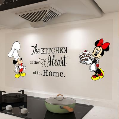 TEMU 1pc Cartoon Kitchen Wall Sticker, Art , , Multi-surface Installation, Self-adhesive, Single Use, With Reusable, For Kitchen, Cabinet, Restaurant, Rv, Home Decor Image