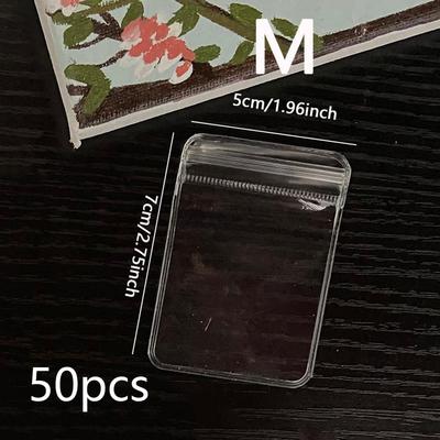 TEMU 50pcs/100pcs/200pcs - Pvc Self-sealing Bag Jewelry Sealer Anti-oxygen And Squeeze Beads For Jewelry Storage Plastic Subdivision Self-sealing Bags Image