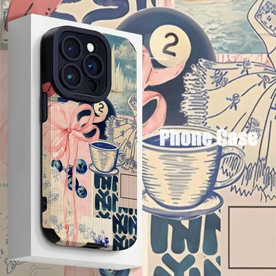 TEMU Round Ballpoint Pen Hand-painted Pattern Suitable For Tpu Case Iphone 16 Pro Max/15 Pro Max/14/16 Plus/13 Pro/12/11/7/8 Plus/x/xr/xs Anti-drop Synthetic Leather, Stylish Protective Cover Image