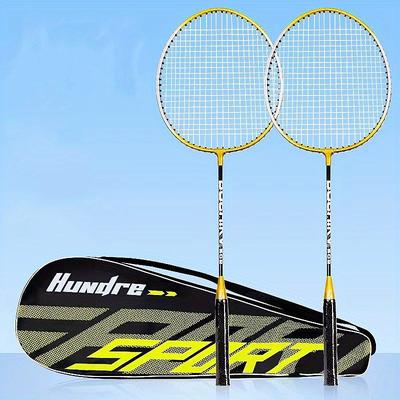 TEMU Two-pack Feather Ball Racket Iron Alloy Split Dual-headed Tennis Rackets For Amateur Entertainment Training, Outer Packaging Color Random Image
