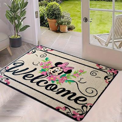 TEMU 1pc & Mouse Welcome Doormat - Non-slip Polyester, Easy To Clean, Home Entry, Bedroom & Bathroom Doors, Hand Wash Only, Bathroom Floor Mat | Design | Floor Mat, Decor Image