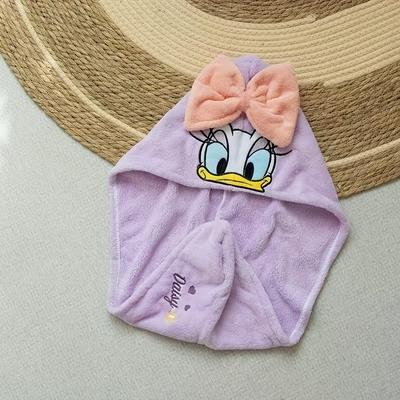 TEMU 1pc Peeking Duck Series Super Absorbent Quick-dry Hair Towel Wrap & Bath Cap - Soft Polyester Blend, Cute Cartoon Design, Options & Adults Image