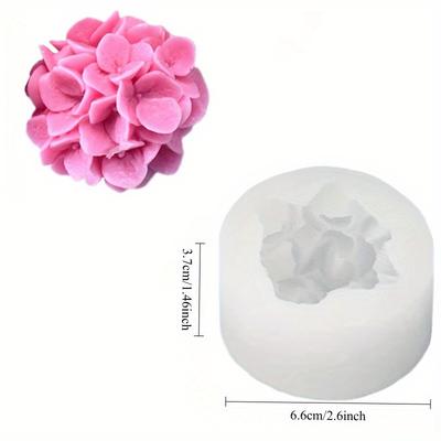 TEMU Silicone Hydrangea Candle Mold - 3d For Handmade Soaps, , Wax, Crayons, Cakes, And Ice Cream Decorations, Diy Crafting Tool| Decor|soft Texture Mold Image