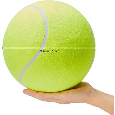 "TEMU 8.5" Inflatable Tennis Ball - Vinyl Chew Toy For Dogs, All Breed Sizes" Image