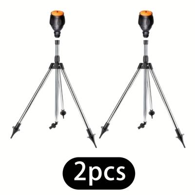 TEMU 2pcs Adjustable 360° Rotary Sprinkler Heads With Telescopic Tripod Stand - Ideal For Lawn & Garden Watering, Vehicle Cleaning, , Garden Sprinkler|adjustable Sprinkler|flexible Sprinkler Image