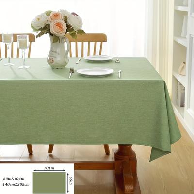 TEMU Sage Green Rectangular Tablecloth - Dining, Outdoor, Living Room & Patio Decor | Ideal For Picnics, Holiday Gatherings & Home Accent Image