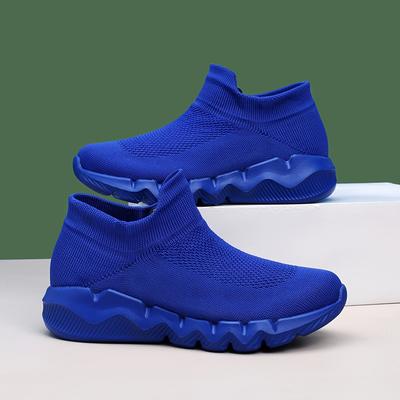 TEMU Ladies' Casual Knit Sports Shoes Feature A Breathable Textile Upper, Lightweight And Comfortable Design, Slip-resistant And Durable Md Outsole, Low-, Suitable For Wear. Image
