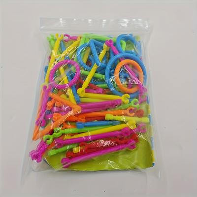 TEMU 200pcs Magic Wand Building Blocks Set - Colorful Plastic Construction Kit, Suitable For Children, Perfect Gift And In Eliminating Boredom, Christmas, Halloween, Easter, Party Gift Pack Image