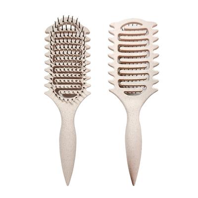 TEMU Bounce Comb, Curly Hollow Comb, Massage Curling Comb, Dual-use Wet And Dry Styling Comb, Smooth Comb, Comb With Bristle Cushion, Bullet Bounce Curly Styling Brush. Image