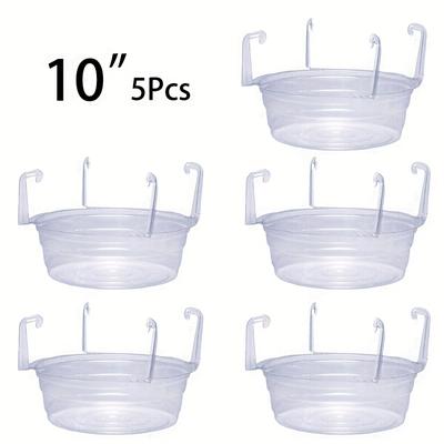 "TEMU Plastic Gardening Tool Hanging Basket Flower Pot Round Tray, Hanging Basket Style Anti-drip Water Disc, 8", 10", 12"" Image