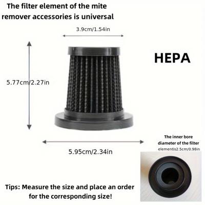 TEMU 4pcs Washable Vacuum Filters, Universal Dust Collector Filters, Pvc Material, Fits Kcmy-2901- Handheld Vacuums, 5.95cm Diameter, 5.77cm Heigh Image