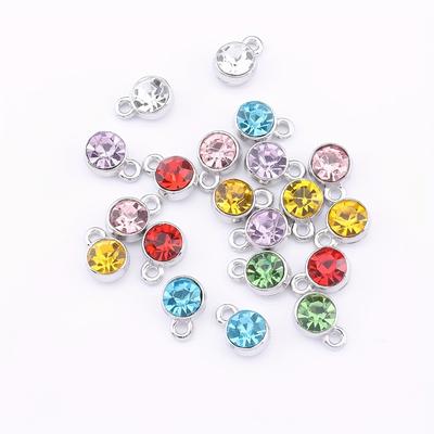 TEMU 10/20pcs Of Colorful Round Pendants For Diy Projects, Spacer Beads, Jewelry Charms, Alloy Accessories For Making Earrings, Bracelet And Necklace Components, Spacers For Jewelry Crafting. Image