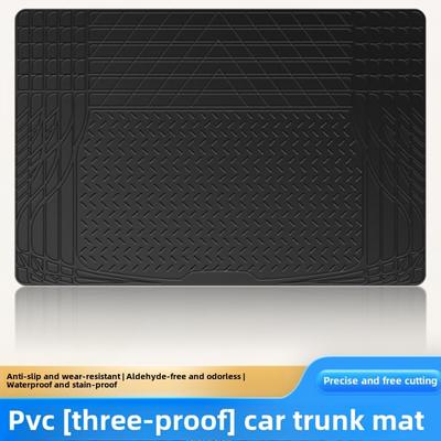 TEMU Customizable Pvc Car Trunk Mat, Waterproof And Anti-slip, Cargo Liner, Universal Fit For Vehicle Floor Protection Image