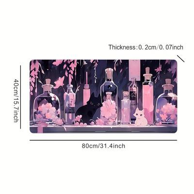 TEMU Large Non-slip Rubber Mouse Pad With Stitched - Waterproof, Ideal For Office, Gaming, And Laptop Use - Unique - Perfect Gift For Boyfriend Or Girlfriend Image