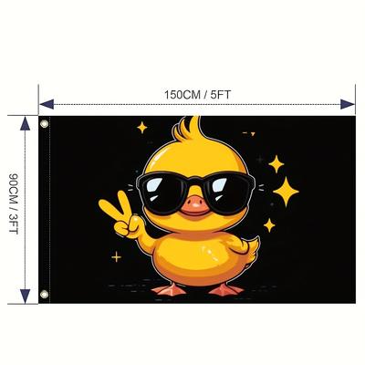TEMU 1pc Humorous Cool Duck Polyester Flag - Vibrant Colors, No Electricity Needed, Outdoor & Versatile Occasions, Garden Flag|cool |durable Flag Image