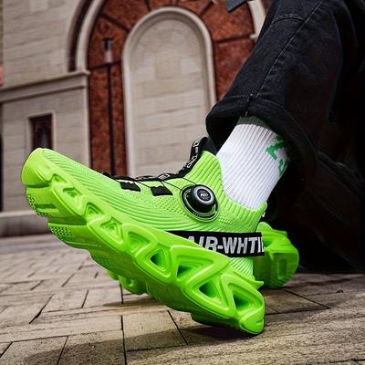 TEMU Men's Fashion Running Shoes With Rotating , Height Increase, Hollow Sole - Stylish Pink, , , - Breathable Fabric Upper, Md Sole - Ideal For Streetwear, Running, And Sports Image