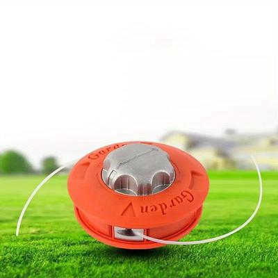 TEMU Plastic M10x1.25 Trimmer Head Replacement For Lawn Mowers And Garden Tools - Orange And Metallic Finish, Ideal For Manual And Electric Tools, Lawn Care Accessory | Modern Aesthetic | Plastic Image
