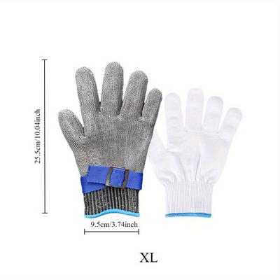 TEMU Daily Cleaning Gloves, Hands, Multipurpose Stainless Steel Wire Gloves For Kitchen Cleaning, With A Knitted Glove, Perfect Gift . (pack Of 1) Image