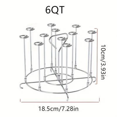 TEMU Stainless Steel Air Fryer Grill - Multiple Vertical Skewers, Suitable For Barbecue, Meat Skewers, Chicken Wings And Vegetables, Kitchen Grilling Tools, Reusable, Rustproof And Easy To Clean Image