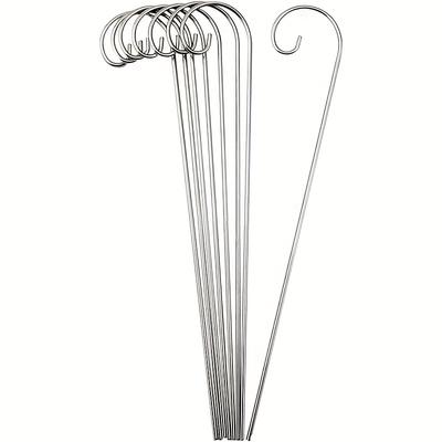 TEMU 20pcs, 40pcs,diameter 3mm Length 300mm/20pcs,silvery Plant Label Hooks, 20cm Garden Markers Stake Plant Label Holder, Rustproof Deformed Garden Plant Sign Hooks Image