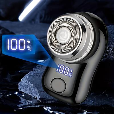 TEMU Cordless Men's Electric - Portable Rotary Shaver With , Usb Rechargeable, Digital Battery Display, Gift For Boyfriend Image