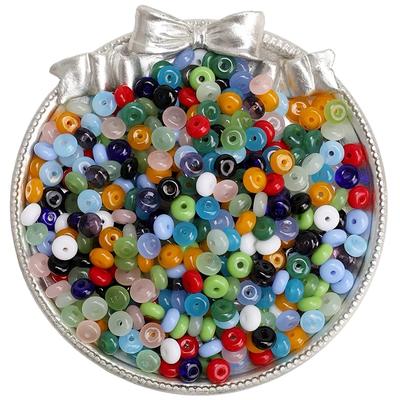 TEMU 110-120pcs 3x6mm Colorful Glass Abacus Beads Loose Beads String Beads Diy Bracelet Necklace Accessories Jewelry Making Image