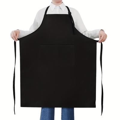 TEMU 1 Pack Large Size Apron, Extra Large Men's Adjustable Neckline Apron With 2 Pockets For Cooking Kitchen Women Chefs, Suitable For Indoor And Outdoor Use Image