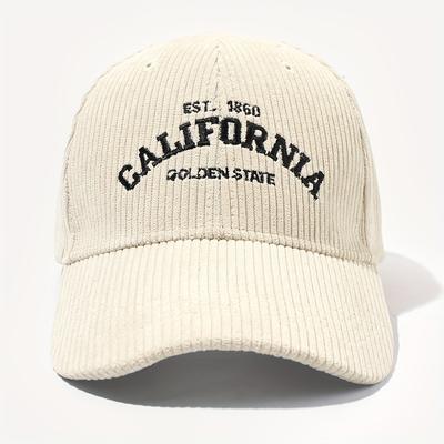 TEMU 1 Unisex Street Style California Embroidered Fleece Beanie For Outdoor Casual Wear Image