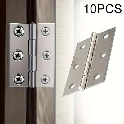 TEMU 10pcs/20pcs Polished Metal Flat Hinges - For Cabinets, Windows & Wooden Boxes | Durable & Easy-to-install Home , Box Hinges||high Quality Hinge Image