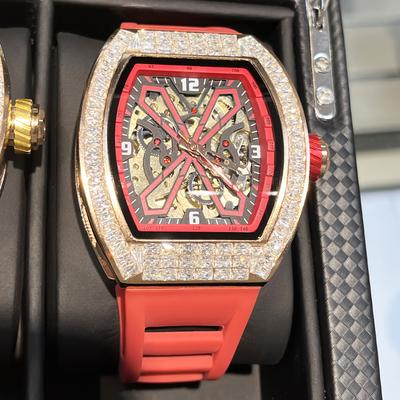 TEMU The Jn302 Stylish Men's Barrel-shaped Mechanical Watch Features Automatic Winding And A , Making It Suitable For And Business Events, And An Ideal Gift For , Without Battery Image