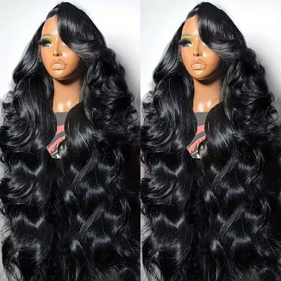 TEMU Body Wave Lace Front Wigs Human Hair 250% Density 13x6 Hd Lace Frontal Wigs For Women Human Hair Lace Front Wigs With Baby Hair 16- Image