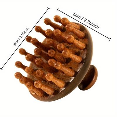 TEMU 1pc/2pcs/4pcs Sandalwood Multifunctional Round Plate Massage Comb - 1pc Scalp Meridian Unclogging Artifact For All Hair Types Image