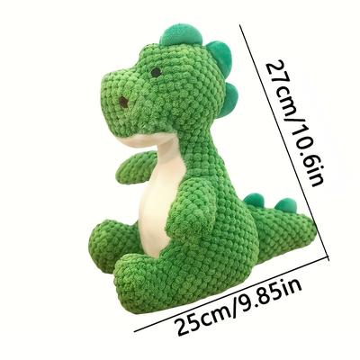 TEMU Plush Green Dinosaur Sound Toy For Dogs - Interactive Pet Toy With Buttons, All Breed Sizes, No Batteries Needed, Durable Dog Toy | Interactive Dog Toy | Durable Dog Toy Image